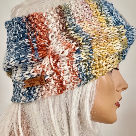 Hand Knits 2 Love Headband Headwrap Bandana Turban Earwarmer Braids Cables Hip - Picture 4 of 11